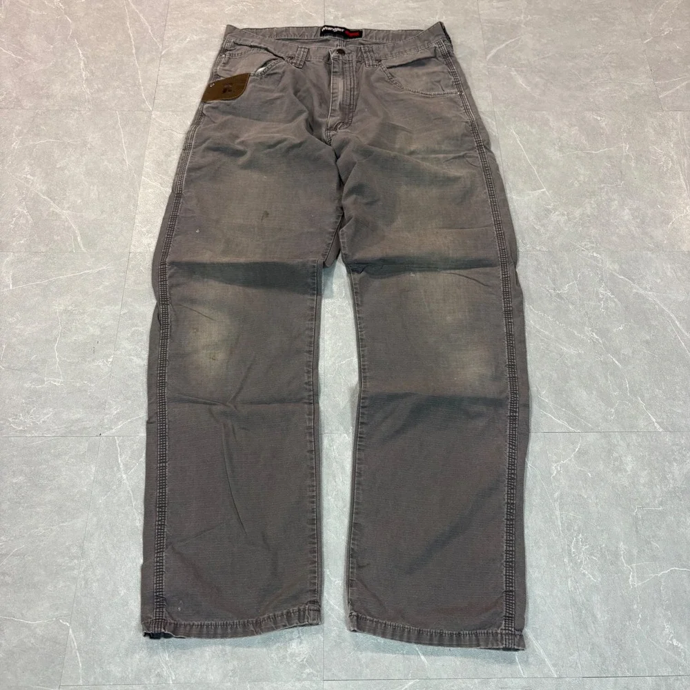 Wrangler Riggs Workwear Carpenter Pants Mens 34x34 Gray Ripstop 3W045CH Utility